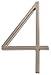 Distinctions 843214 Brushed Nickel Floating Mount 5-Inch House Number 4
