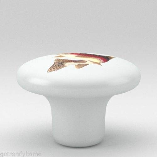 Mobelgriffe Knopfe Rainbow Trout Fish Ceramic Knobs Pulls