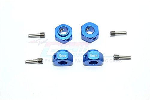 Traxxas TRX-4 Trail Defender Crawler Upgrade Parts Aluminum Wheel Hex Adapters 6mm - 4Pcs Set Blue