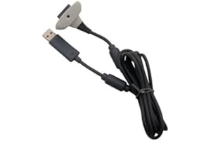 OSTENT 2 in 1 Wireless Controller Play and Charger USB Cable Compatible for Microsoft Xbox 360 Color Gray