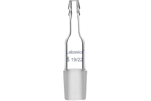 Labasics Glass Straight Inlet Adapter with 19/22 Male Glass Joint and 8mm Hose Connection Lab Glassware
