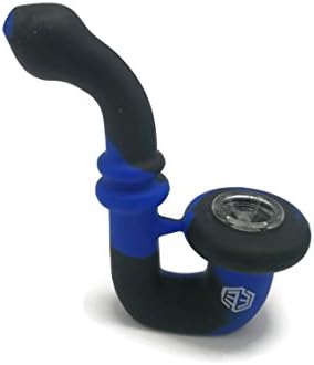 Exceed Excellence (™) Travel 5 inch tall food graded Silicone Tobacco Tubes with trendy glass bowl
