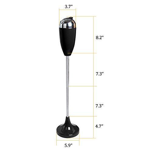 Goetland Telescopic Floor Stand Ashtray 23-36" Smart Self Cleaning Tray Home Garden Smoking Room, Black - Thumbnail 7