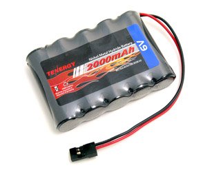 Tenergy 6V 2000mAh NiMH RX Battery Packs with Hitec Connector for Model Airplanes, RC Aircrafts, and Walking Robot