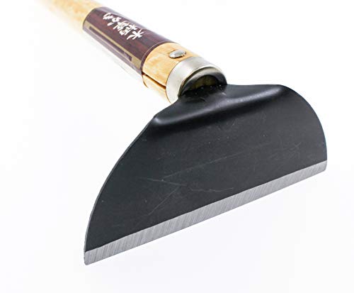 OTSUMAMI TOKYO Japanese Weeding Hoe, Wooden Handle, 9.5 inches Long, Blade Width 4.4 inches, Compact and Easy to Hold