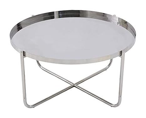 Modern Furniture Direct Unique Stylish Round Silver Tray Top