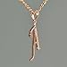 Paialco 14K Rose Gold Plating Sterling Silver Initial Alphabet A Pendant Necklace 18