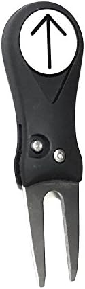 Golf Divot Tool with Pop-up Button &amp; Magnetic Ball Marker with Arrow for Help with Putt Alignment, Pitch Mark Mini Tool Lightweight Portable and Foldable (Divot Tool)
