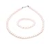 JSEA 8mm Faux Pearl Necklace Elastic Bracelet Jewelry Set Beige White Pink Fake Pearl Jewelry