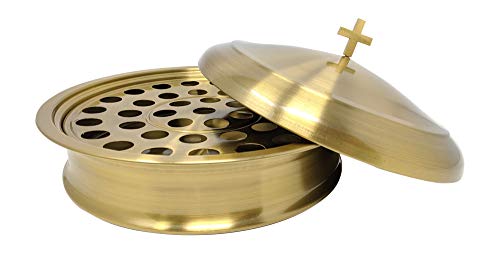 Gianna's Home Stainless Steel Communion Tray with Cover (Brass)