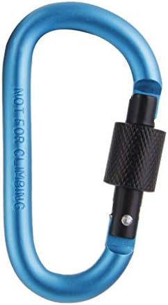 Aluminium Carabiner D-Ring Clip Hook Key Chain Screw Locking Keychain (Blue)
