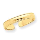 14k Gold - Mill Grain Adjustable Toe Ring
