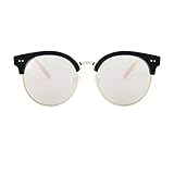 Mio Eyewear [Clubmaster - Pink Mirrored] Fashion Sunglasses for Woman and Men (100% UV Protection)