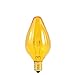 Bulbrite 25F10A-8PK 25W Fiesta Style Candelabra Base, Amber Chandelier Bulb, 8-Pack