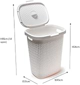 Addis 50 Litre Calico Faux Rattan Hamper Cream view 6