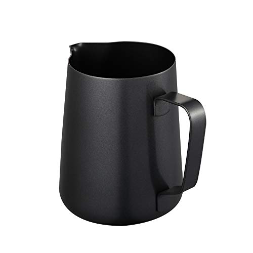 Milk Frothing Pitcher, Stainless Steel Creamer Non-Stick Teflon Frothing Pitcher 12 oz (350 ml), Matte Finish
