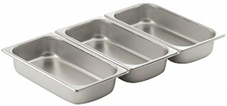 Premier Choice 3 Pack 1/3 Size Chafer Food Pan Stainless Steel Steam Table / Hotel Pan - 2 1/2" Deep -Pans Only + $10 MFRP Rebate