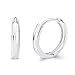14k REAL White Gold 2mm Thickness Huggie Earrings (10 x 10 mm)