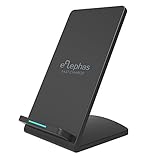 Fast Wireless charger, ELEPHAS 2017 Newest 2 Coils Qi Quick Wireless Charging Stand for Samsung Galaxy S8, S8 Plus, S8+, S7, S7 Edge, S6 Edge Plus, Note 5 Black (No AC Adapter)
