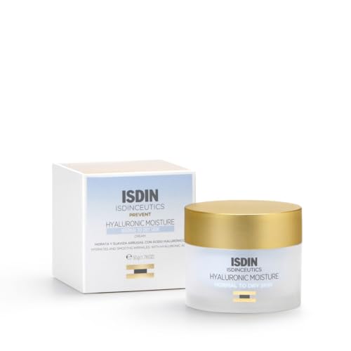 ISDINCEUTICS Hyaluronic Moisture Normal to Dry Skin, leichte, feuchtigkeitsspendende Gesichtscreme mit reiner Hyaluronsäure und Antioxidantien für normale bis trockene Haut 50 g