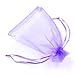 Tojwi Pack of 50 Purple color Organza Drawstring Gift Bag Pouch Wrap for Party/Game/Wedding (7x5