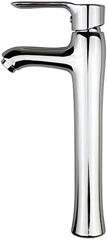 Seafulee Faucet Modern Curve Spout Single Handle Deck Mounted Bathroom Vessel Sink Faucet, Polished