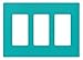 Lutron SC-3-TQ Claro Three-gang Wallplate Turquoise