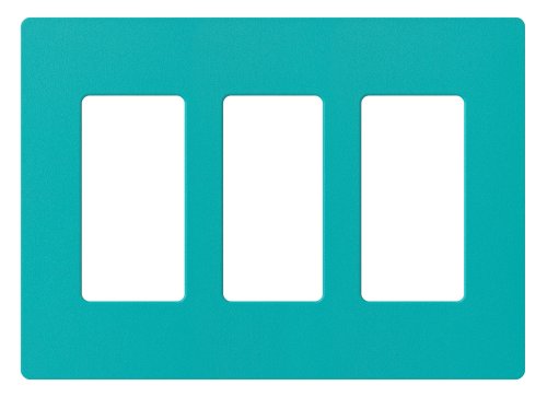 Lutron SC-3-TQ Claro Three-gang Wallplate Turquoise