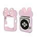 Navor Soft Silicone Protective Case with Cartoon Mouse Ears Compatible for Apple Watch 38mm Series 1 2 3 [Light Pink]