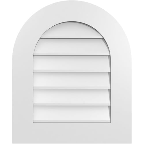20"W x 24"H Round Top Surface Mount Signature Urethane Gable Vent: Non-Function…