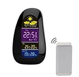 QHSD LED Indoor Outdoor Wireless Weather Station Temperature Humidity Alarm Clock RF Remote Sensor