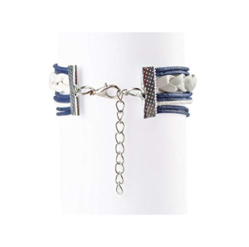 BLUETOP Nautical Bracelets for Women Navy Rudder Anchor Braided Weave Leather Rope Leisure Bracelet Style Collection - Thumbnail 3