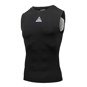 AMZSPORT Compressieshirt voor heren, tanktop zonder mouwen, koeling