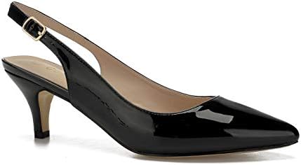 Womens Shoes Slingback Kitten Heels Closed Pointed Toe Dress Party Pumps
