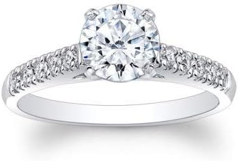 1.10Ct Round Cut Solitaire Lab Created Wedding Diamonds Ring Solid White Gold Rings
