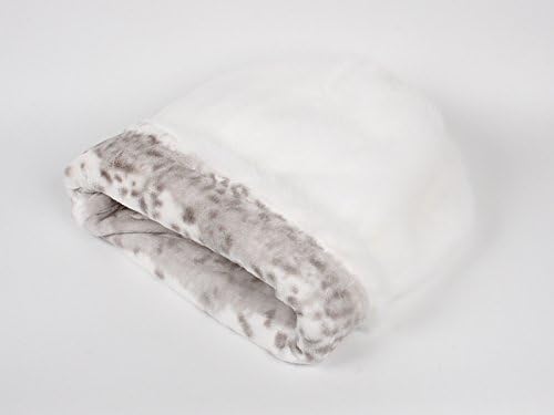 Cuddle Cup Pet Bed - **NEW White with Platinum Snow Leopard by Susan Lanci Designs