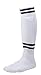 Champion Sports Youth Sock Style Striped Soccer Shinguards, White/Black, 4-6 Years/Small