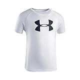 Under Armour Toddler Boys' Big Logo Short Sleeve Tee Shirt, White, 4T