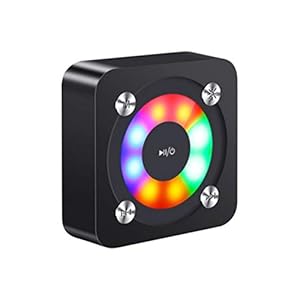 Uonlytech Bluetooth-luidspreker licht kleurrijke draadloze telefoon mini luidsprekers (zwart)