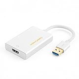 USB 3.0 to HDMI Adapter (Display Link Chipset), CableCreation USB External Video Card Support 2K & 1080P Compatible Windows 7/8/8.1/10, mac OS etc, White