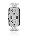 Leviton T5832-G Type-A USB in-Wall Charger with 20A Tamper-Resistant Outlet, USB Charger for Smartphones, Gray