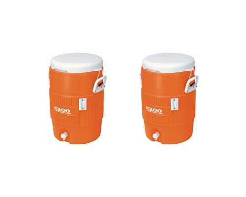 Igloo 5-Gallon Heavy-Duty Beverage Cooler, Orange - 2-Pack