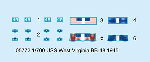 Trumpeter 1:700 - USS West Virginia BB-48 (1945), Various - Image 4