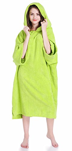 Winthome Changing Towel Poncho Robe with Hood | One Size Fits Allï¼ˆGreen