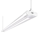 Hykolity 4FT 36W Linkable LED Shop Light with cord, 3600lm Hanging or FlushMount Garage Utility Light, 5000K Overhead Workbench Light, Light Weight, Shatter Proof 64w Fluorescent Fixture Replacement-1