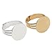 Gold and Silver Plated Ring Blanks with 16mm Flat Adjustable Ring Base 6 Pieces Gold and 6 Pieces Silver - 12 Blank Rings Total