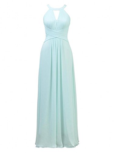 Botong Women's Light Blue Bridesmaid Dress Chiffon Short Formal Evening Prom Gown Light Blue US2