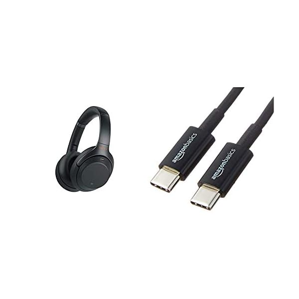 Sony-WH-1000XM3-Noise-Cancelling-Wireless-Headphones-with-30-Hours-Battery-Life-Quick-Charge-Gesture-Control--Black-Amazon-Basics-USB-Type-C-to-USB-Type-C-20-Cable-09-m-Black Sony WH-1000XM3 Noise Cancelling Wireless Headphones with 30 Hours Battery Life, Quick Charge, Gesture Control – Black…
