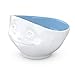 FIFTYEIGHT PRODUCTS TASSEN Porcelain Bowl, Dreamy Face Edition, 16 oz. White Outside, Ocean Color Inside (Single Bowl)