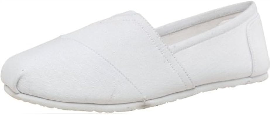 white canvas slip on pumps